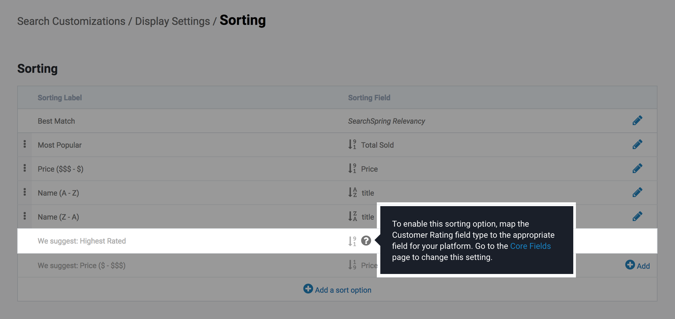 Sort Options – Searchspring Help Desk